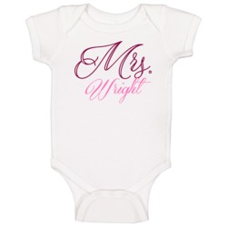 Mrs Wright Last Name Funny Baby One Piece Mrs Wright Last Name Funny Baby One Piece