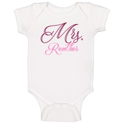Mrs Reuther Last Name Funny Baby One Piece Mrs Reuther Last Name Funny Baby One Piece