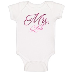 Mrs Zak Last Name Funny Baby One Piece Mrs Zak Last Name Funny Baby One Piece
