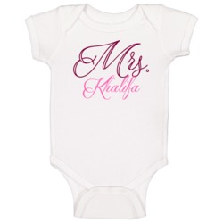 Mrs Khalifa Last Name Funny Baby One Piece Mrs Khalifa Last Name Funny Baby One Piece