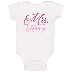 Mrs Kinney Last Name Funny Baby One Piece Mrs Kinney Last Name Funny Baby One Piece