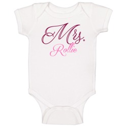 Mrs Rollie Last Name Funny Baby One Piece Mrs Rollie Last Name Funny Baby One Piece
