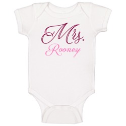 Mrs Rooney Last Name Funny Baby One Piece Mrs Rooney Last Name Funny Baby One Piece