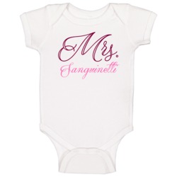Mrs Sanguinetti Last Name Funny Baby One Piece Mrs Sanguinetti Last Name Funny Baby One Piece