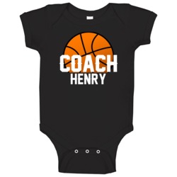 Coach Henry Basketball Name Baby One Piece Coach Henry Basketball Name Baby One Piece