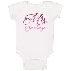 Mrs Santiago Last Name Funny Baby One Piece Mrs Santiago Last Name Funny Baby One Piece