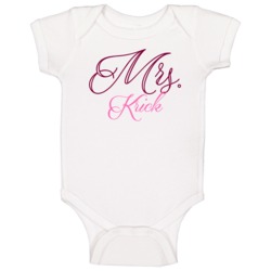 Mrs Krick Last Name Funny Baby One Piece Mrs Krick Last Name Funny Baby One Piece