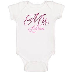 Mrs Lebron Last Name Funny Baby One Piece Mrs Lebron Last Name Funny Baby One Piece