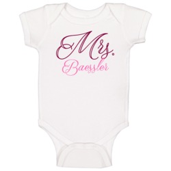 Mrs Baessler Last Name Funny Baby One Piece Mrs Baessler Last Name Funny Baby One Piece