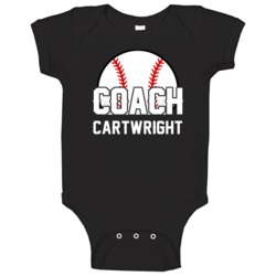 Coach Cartwright Baseball Name Baby One Piece Coach Cartwright Baseball Name Baby One Piece