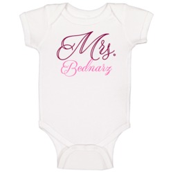 Mrs Bednarz Last Name Funny Baby One Piece Mrs Bednarz Last Name Funny Baby One Piece