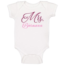 Mrs Biermann Last Name Funny Baby One Piece Mrs Biermann Last Name Funny Baby One Piece