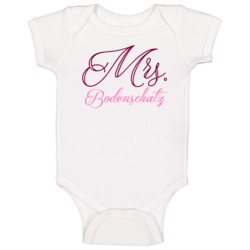Mrs Bodenschatz Last Name Funny Baby One Piece Mrs Bodenschatz Last Name Funny Baby One Piece