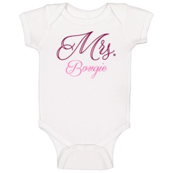 Mrs Bougie Last Name Funny Baby One Piece Mrs Bougie Last Name Funny Baby One Piece