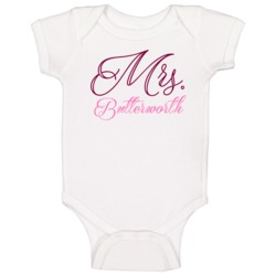Mrs Butterworth Last Name Funny Baby One Piece Mrs Butterworth Last Name Funny Baby One Piece
