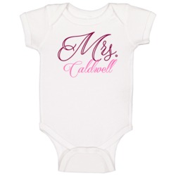 Mrs Caldwell Last Name Funny Baby One Piece Mrs Caldwell Last Name Funny Baby One Piece