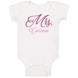 Mrs Carrera Last Name Funny Baby One Piece Mrs Carrera Last Name Funny Baby One Piece