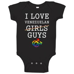I Love Venezuelans Nationality Gay Pride Baby One Piece I Love Venezuelans Nationality Gay Pride Baby One Piece