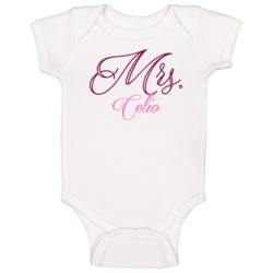 Mrs Celio Last Name Funny Baby One Piece Mrs Celio Last Name Funny Baby One Piece