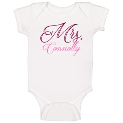 Mrs Connolly Last Name Funny Baby One Piece Mrs Connolly Last Name Funny Baby One Piece