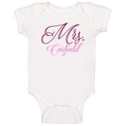 Mrs Corfield Last Name Funny Baby One Piece Mrs Corfield Last Name Funny Baby One Piece