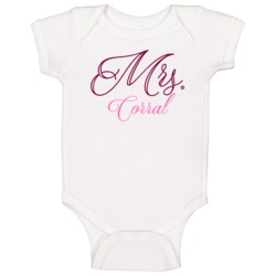 Mrs Corral Last Name Funny Baby One Piece Mrs Corral Last Name Funny Baby One Piece