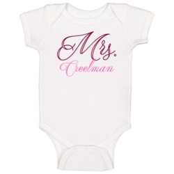 Mrs Creelman Last Name Funny Baby One Piece Mrs Creelman Last Name Funny Baby One Piece