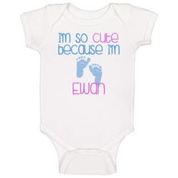 Im So Cute Ewan Name Baby One Piece Im So Cute Ewan Name Baby One Piece