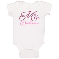 Mrs Deckman Last Name Funny Baby One Piece Mrs Deckman Last Name Funny Baby One Piece