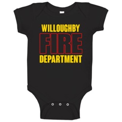 Willoughby Fire Department Personalized City Baby One Piece Willoughby Fire Department Personalized City Baby One Piece