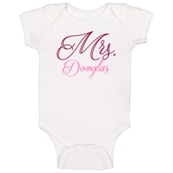 Mrs Douglas Last Name Funny Baby One Piece Mrs Douglas Last Name Funny Baby One Piece