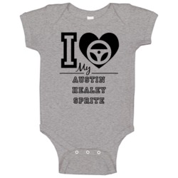 I Drive My Austin Healey Sprite Heart Car Lover Baby One Piece I Drive My Austin Healey Sprite Heart Car Lover Baby One Piece