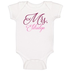 Mrs Eldridge Last Name Funny Baby One Piece Mrs Eldridge Last Name Funny Baby One Piece