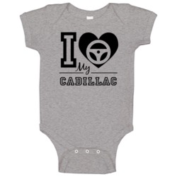 I Drive My Cadillac Heart Car Lover Baby One Piece I Drive My Cadillac Heart Car Lover Baby One Piece