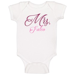 Mrs Falco Last Name Funny Baby One Piece Mrs Falco Last Name Funny Baby One Piece