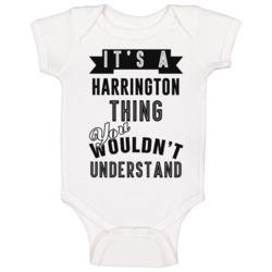 Its A Harrington Thing Essential Personalized Name Baby One Piece Its A Harrington Thing Essential Personalized Name Baby One Piece