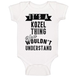 Its A Kozel Thing Essential Personalized Name Baby One Piece Its A Kozel Thing Essential Personalized Name Baby One Piece