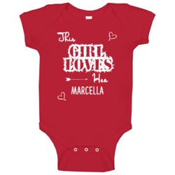 This Girl Loves Her Marcella Cute Relationship Baby One Piece This Girl Loves Her Marcella Cute Relationship Baby One Piece