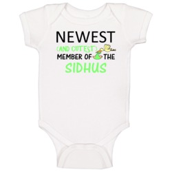 Newest And Cutest Member Of The Sidhus Last Name Baby One Piece Newest And Cutest Member Of The Sidhus Last Name Baby One Piece
