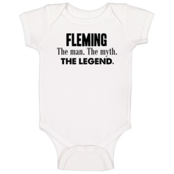 Fleming The Man The Myth The Legend Name Baby One Piece Fleming The Man The Myth The Legend Name Baby One Piece