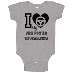 I Drive My Jeepster Commando Heart Car Lover Baby One Piece I Drive My Jeepster Commando Heart Car Lover Baby One Piece