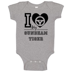 I Drive My Sunbeam Tiger Heart Car Lover Baby One Piece I Drive My Sunbeam Tiger Heart Car Lover Baby One Piece