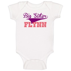Flynn Big Sister Name Sports Baby One Piece Flynn Big Sister Name Sports Baby One Piece