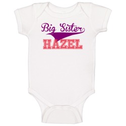 Hazel Big Sister Name Sports Baby One Piece Hazel Big Sister Name Sports Baby One Piece