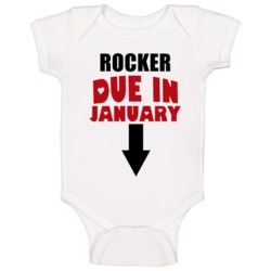 Rocker Due In January Last Name Maternity Baby One Piece Rocker Due In January Last Name Maternity Baby One Piece