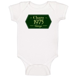 Charo 1975 Vintage Label Name Baby One Piece Charo 1975 Vintage Label Name Baby One Piece