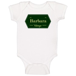 Barbara Vintage Label Name Baby One Piece Barbara Vintage Label Name Baby One Piece