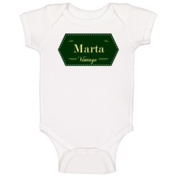 Marta Vintage Label Name Baby One Piece Marta Vintage Label Name Baby One Piece