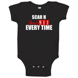 Scar H Beats 911 Everytime Funny Gun Baby One Piece Scar H Beats 911 Everytime Funny Gun Baby One Piece