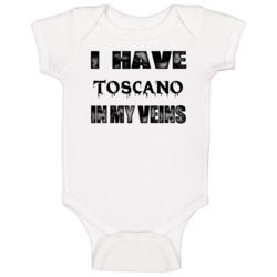 I Have Toscano In My Blood Last Name Baby One Piece